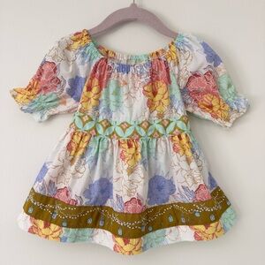 Matilda Jane Hello Lovely Floral Mixed Print Baby Girls Dress Size 18-24m, EUC